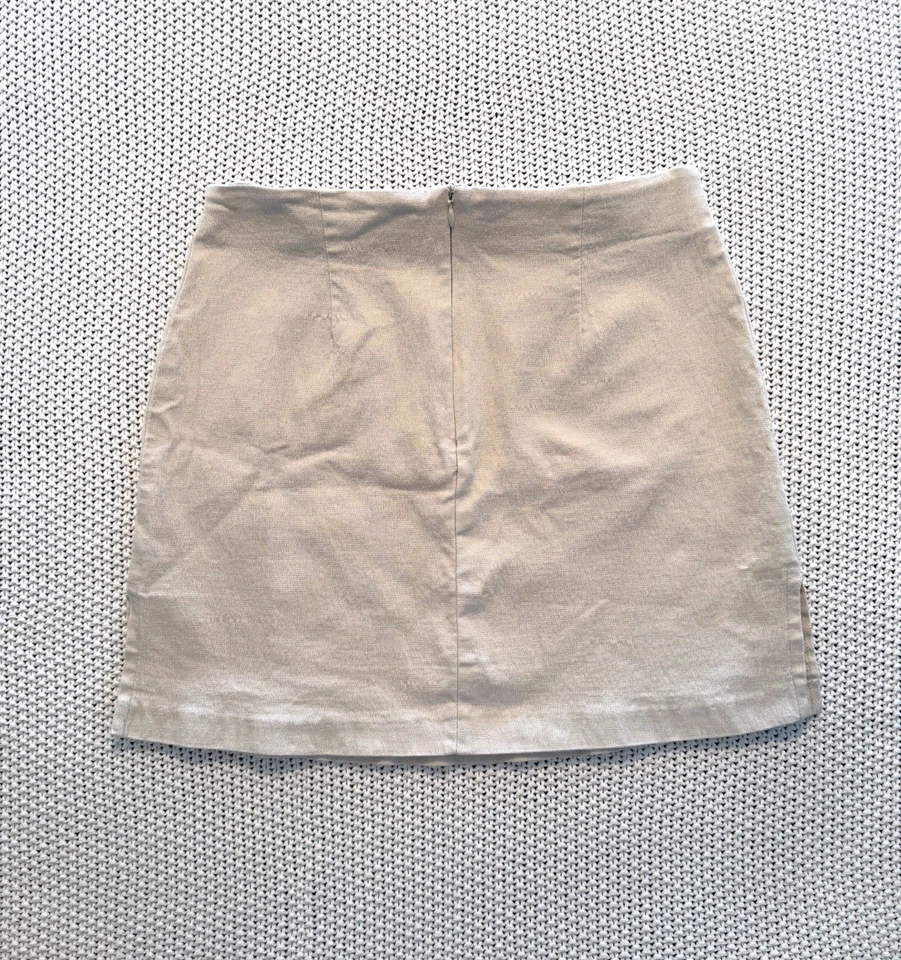 Vintage 90s Venus Light Beige Tan Mini Skirt Size 9 - Image 2 of 4