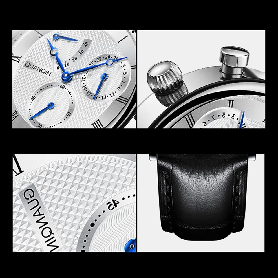 Reloj Hombre GuanQin Totalmente Automático Mecánico Impermeable Moda Tourbillon Foto 4 de 4