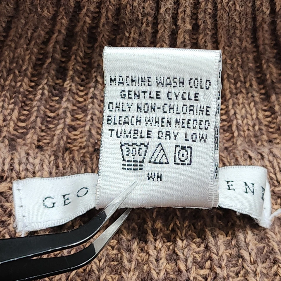 Suéter Geoffrey Beene Para Hombres XXL Marrón Grueso Algodón Tejido 1/4 Cremallera Pullover Preppy Foto 4 de 4