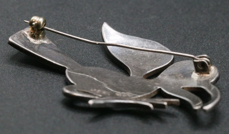 Spilla Vintage On Argento Sterling E Smalti Perù 925 - 8973 CONDIZIONI PERFETTE  - Immagine 4 di 4