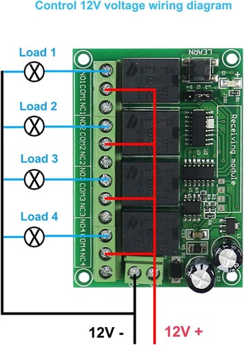 12V 4 Channels 433Mhz Wireless Remote Control Switch with Industrial... - Picture 3 of 9