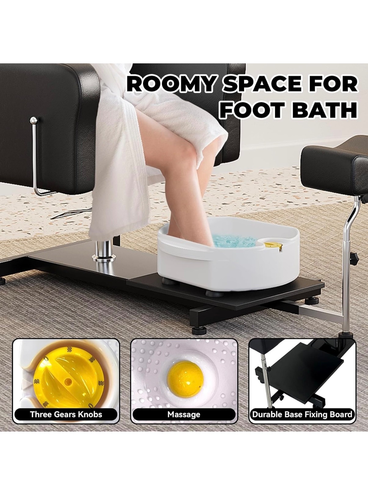 Pedicure Chair, Hydraulic Adjustable Pedicure Chair with 360° Rotation