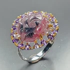 Jewellery 7 ct+ Natural Tourmaline Ring 925 Sterling Silver Size 8 /R472520