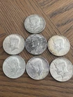 Lot Of 7 Kennedy Half Dollars 1964 90% Silver Circulated 3.50 Face