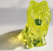 ELECTRIC Vaseline Mosser Collie Lassie Glass Dog Figurine MINT
