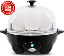 EGC-007B# Rapid Egg Cooker 7-Egg Poacher Omelet Maker Black Auto Shut-Off US