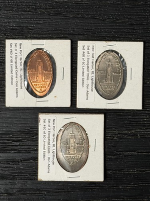 #ad VINTAGE Don Adams LTD ED Lighthouse Series Elongated Coins Set Newport Harbor RI $20.00