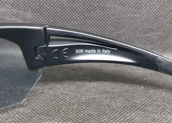 SALICE 006 Black Cycling Wrap Sunglasses Black & White/ Polarized/Open Box  - Image 3 of 4