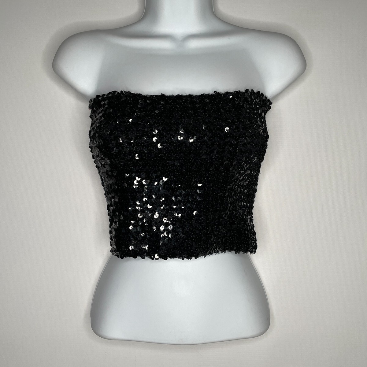 sparkly black tube top