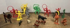 Vintage Lot Original hard to find Tim Mee Rodeo Cowboys &Horses Barnyard Animals