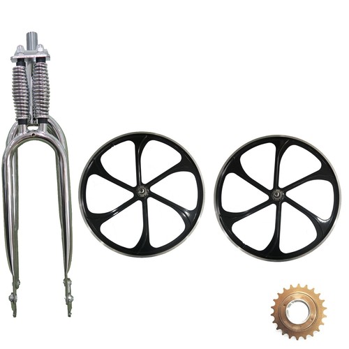 DONSP1986 26" Bike Spring Fork Silver, 1" Threaded & Wheel set Rim w/Freewheel - Picture 52 of 61