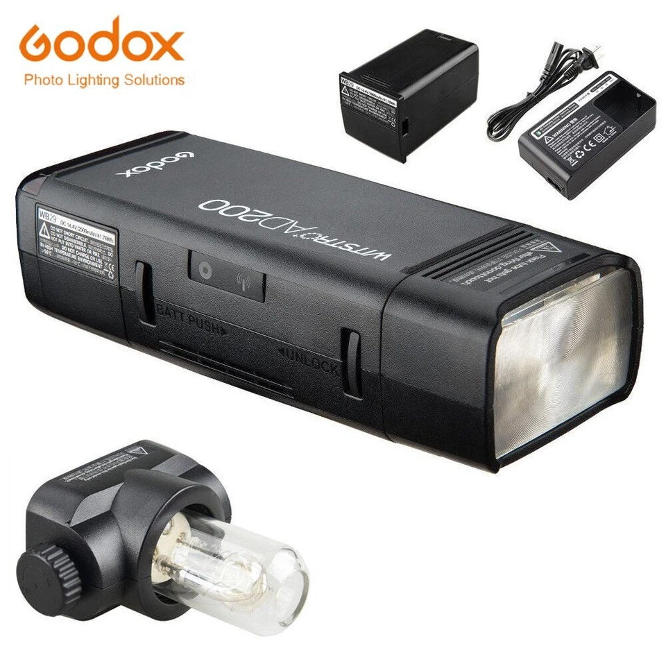 US Godox AD200 2.4 TTL HSS Flash Speedlite+AD-S2 S11 Color Filter+90cm Softbox - Image 2 of 4