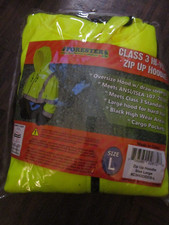 Forester Hi Vis Hooded Sweatshirt Class 3 Safety Hoodie Zip Front Road Work L