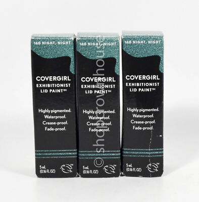 3 Covergirl Exhibitionist Lid Paint Eyeshadow #160 NIGHT, NIGHT