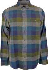 Tommy Bahama Men's Canyon Beach Bonfire Check Flannel Long Sleeve Shirt, Olive