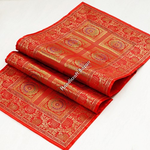 Banarasi Satin Placemat 16x60 Inch Runner Brocade SilkBlow Mat Ethnic Home Decor - Picture 4 of 6