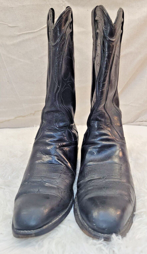 Botas de Vaquero Justin BILTRITE Cuero Negro Talla 9D Western Rockabilly Hechas en EE. UU. - Imagen 7 de 24