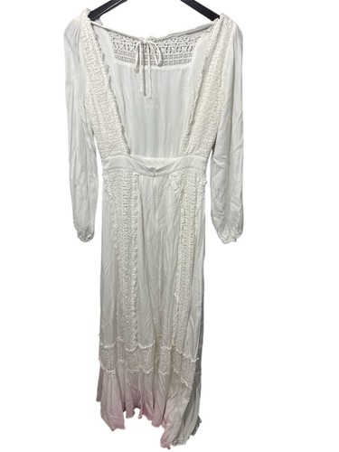 Majorelle Ivory Prairie Maxi Dress Lined Open Back Maxi Dress Small Boho - Picture 4 of 11