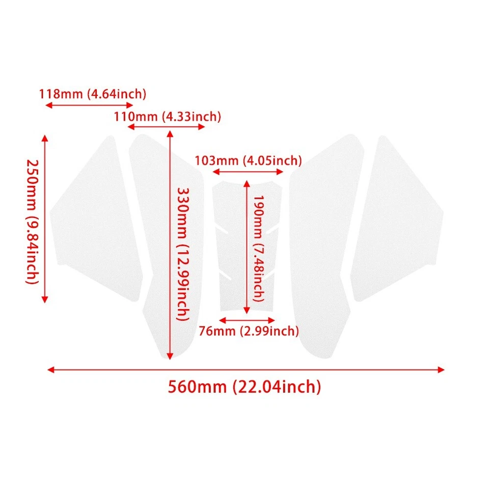 Almohadilla de goma para tanque de motocicleta agarre de rodilla calcomanía de tracción para Honda CBR1000RR 17-2020 Foto 2 de 4