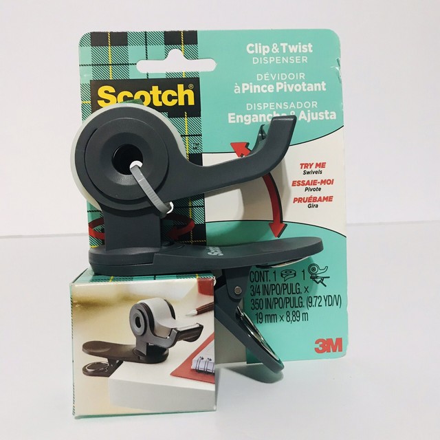 Scotch Clip & Twist Grey Desktop Tape Dispenser H7 for sale online eBay