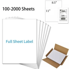 100-2000 Full Sheet Labels Self Adhesive Tag Shipping Label Address Tags Sticker