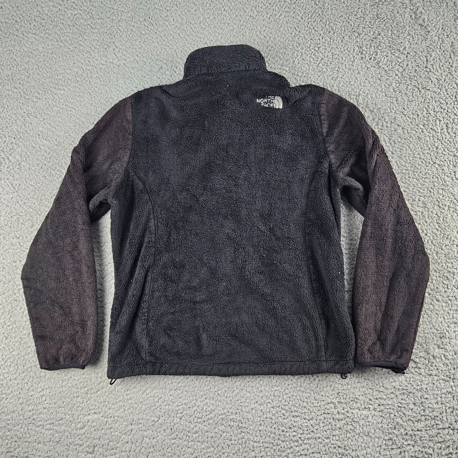 The North Face Jacket Womens Size Medium Black Fuzzy Fleece Full Zip Mock Neck