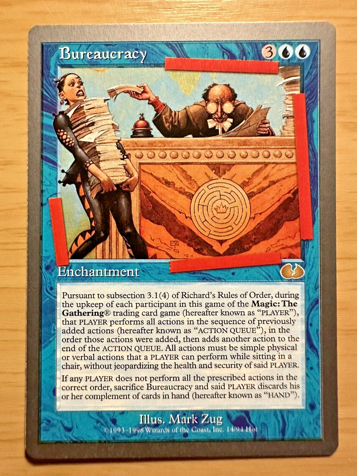 MTG Magic The Gathering ~ Bureaucracy ~ Unglued ~ 14/94 Hot ~ MINT