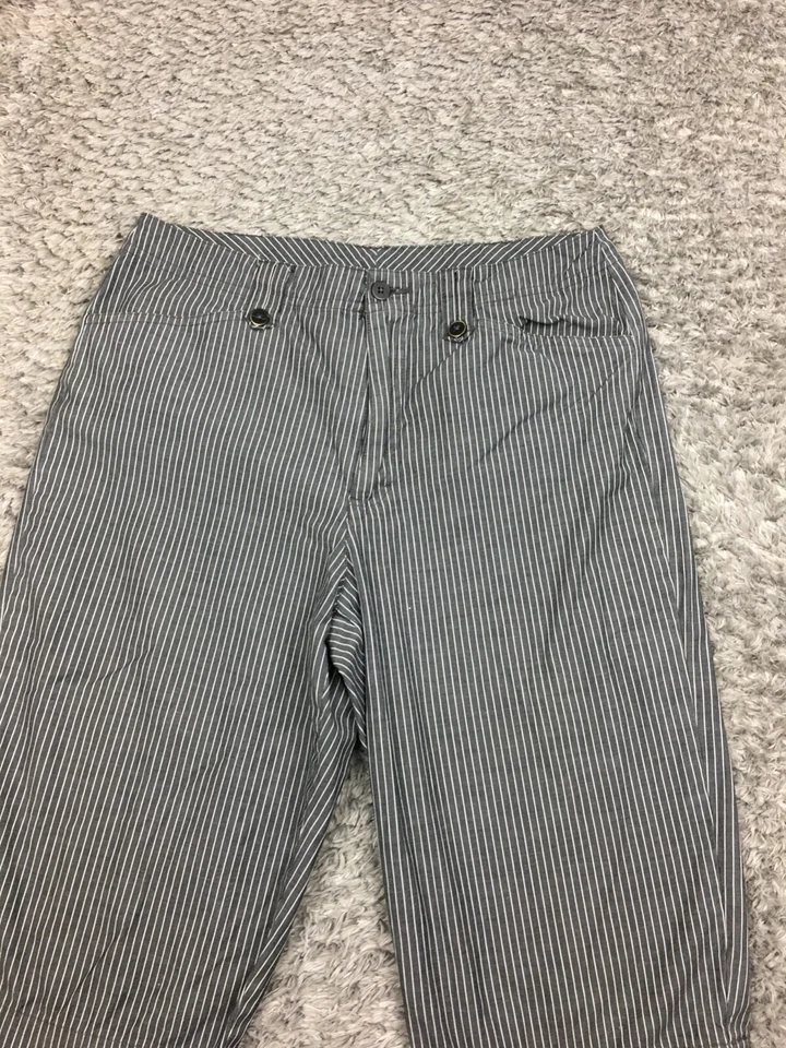 White Stag Capri Pants Womens Size 10 Gray Striped Skimmer Stretch - Image 2 of 4