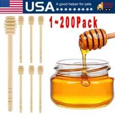 Wooden Honey Dipper Stick 6 Inch Individually Wrapped Honey Stirrer Stick Lot