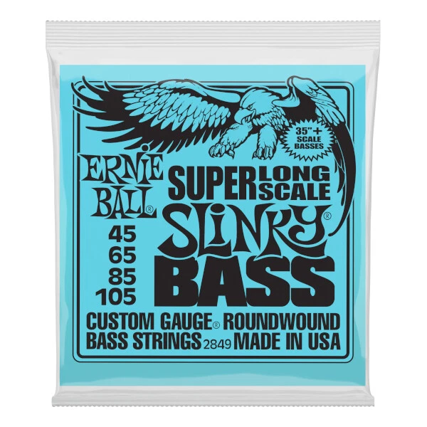 ERNIE BALL EB2849 Super Long Scale Slinky Bass ❘ Saiten ❘ 4-Saiter ❘ .045-.105