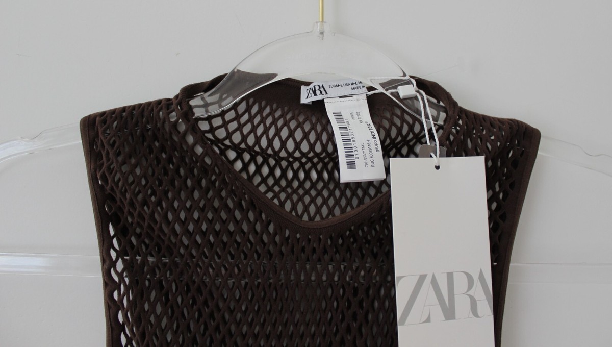 Zara Womens Seamless Mesh Bodysuit Brown Size M/L NWT | eBay