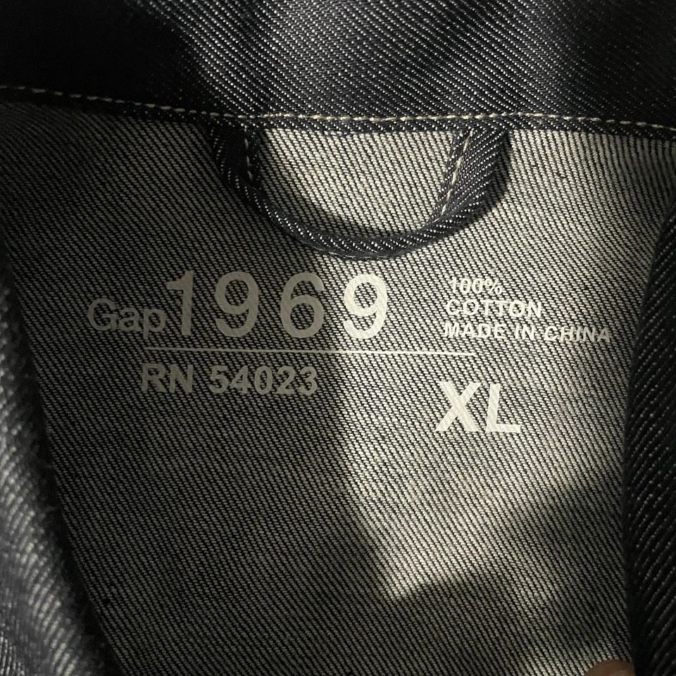 Chaqueta Gap para mujer XL azul Jean Denim Trucker algodón abotonado 1969 manga 3/4 Foto 3 de 4