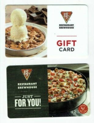 BJ's Gift Card LOT of 2 - Restaurant - Pizza & Pizookie Ice Cream