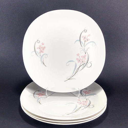 Kokura Ware Salad Plates Mid Century Berkshire Pastel Pink Floral Set of 4