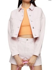 NINE WEST JEANS Pink Jean Crop Jacket Denim Women’s Stretch Comfort Size Medium