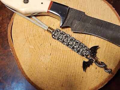 550/325 Paracord Knife Lanyard With A Solid Metal Dragon And Sword Bead NEW
