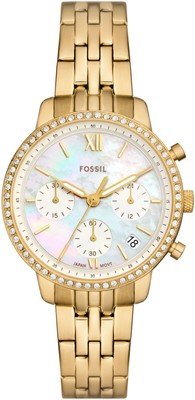 FOSSIL Damenuhr NEUTRA ES5358 Quarzuhr analog perlmutt goldfarben 36 mm B-WARE