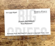 American Psycho Patrick Bateman Halloween Gift Horror Prop Business Card