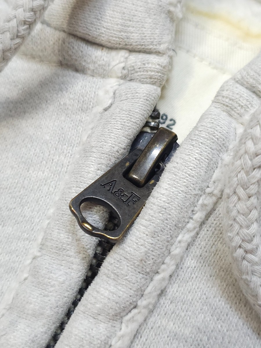 Abercrombie & Fitch Hoodie VINTAGE Men's Gray Full Zip Abercrombie & Fitch Hoodie VINTAGE Men's Gray Full Zip