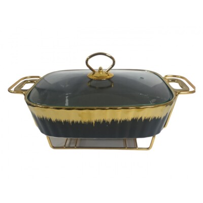 15 & 13 Zoll Luxus Keramik Chafing Dish Speisenwärmer mit Ständer, Hochzeiten,