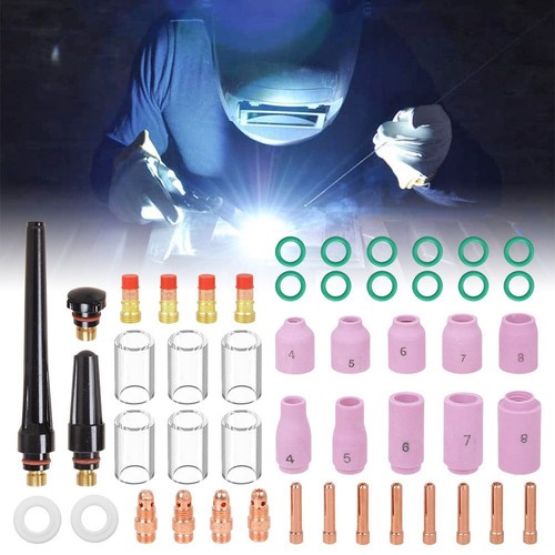 49tlg WIG Zubehör Kit Verschleißteil Set Schweißbrenner Gaslinse für WP17/18/26 - Bild 5 von 9
