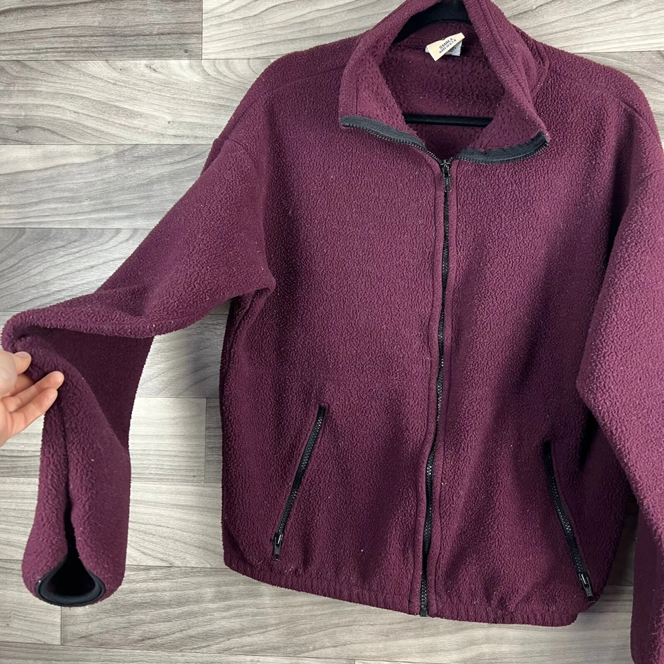 Timberline Fleece Jacket Womens S Red Long Sleeve Mock Neck Pockets Zipped USA - Image 3 of 4