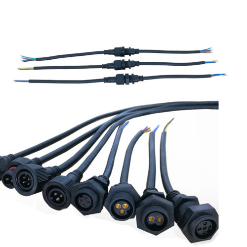 2/3/4/5Pin Waterproof Cable Connectors Socket Plug Electrical lengthen Junction - Afbeelding 1 van 5