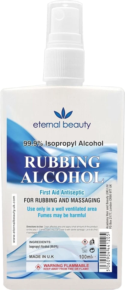 ETERNAL BEAUTY Rubbing Alcohol 99.9% Isopropyl Alcohol Isopropanol Lab Grade 100ml