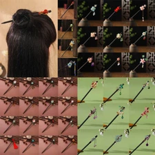 1xRetro Wooden Hair Stick Pin Chinese Tassel Chopstick Clips Hanfu Hair Jewelry❀