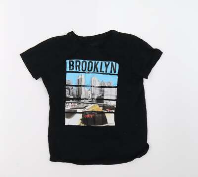 Primark Jungen schwarz Baumwollmischung T-Shirt Größe 8-9 Jahre