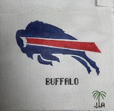 Handpainted Needlepoint Canvas NFL Buffalo/ facing left