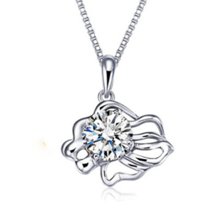 Ω Sternzeichen Löwe Anhänger Kette versilbert mit Zirkonia