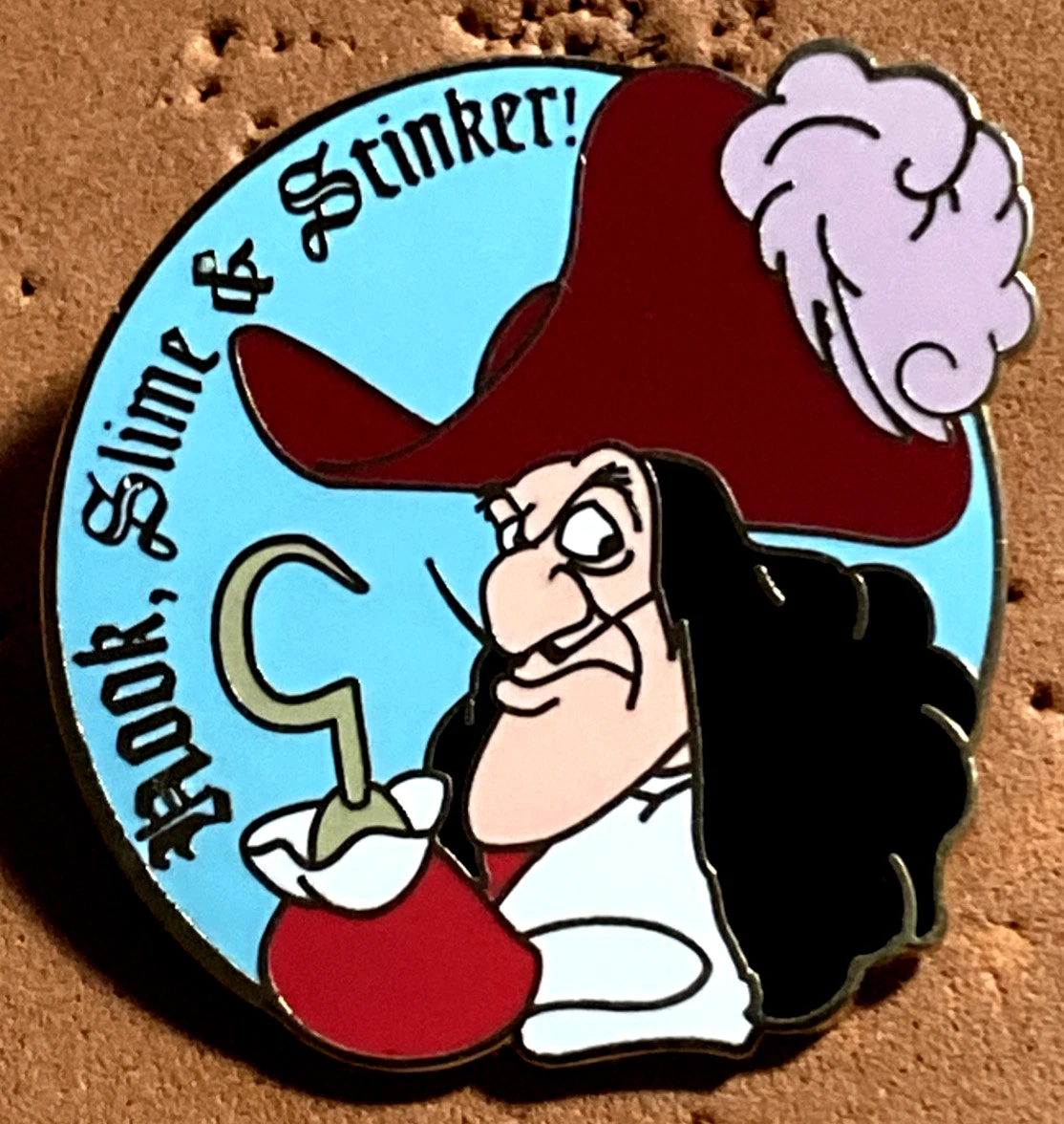 DISNEY WDW CAST LANYARD SERIES HOOK SLIME AND STINKER CAPTAIN HOOK PIN