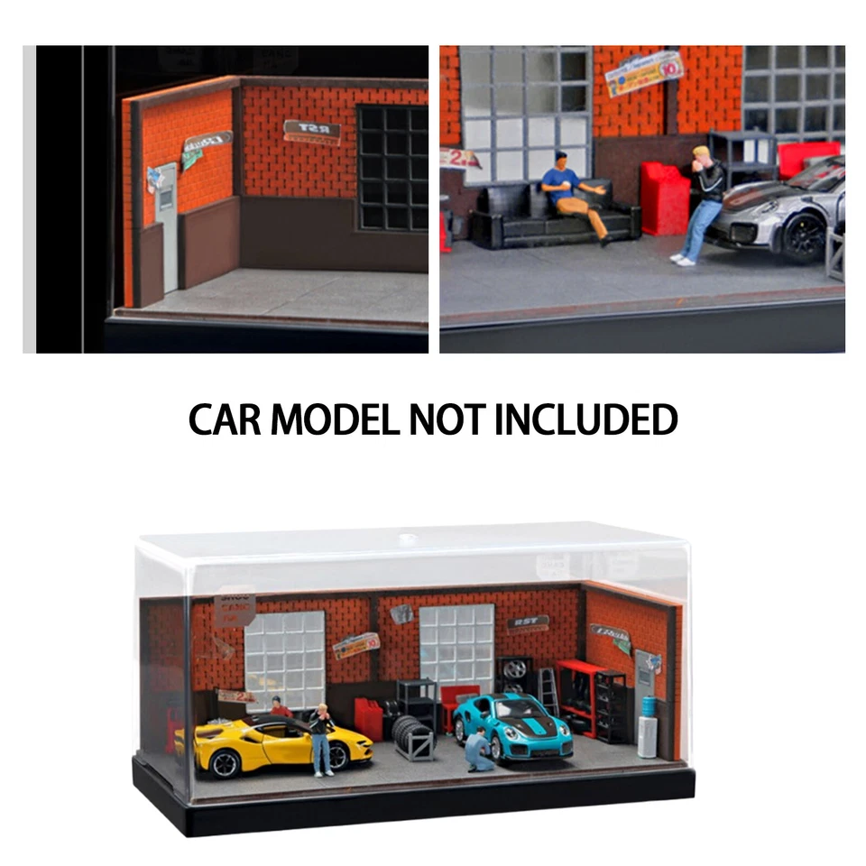 1:64 Diorama Car Garage Model Repair Workshop Scene Display Building Model New - Image 3 of 4